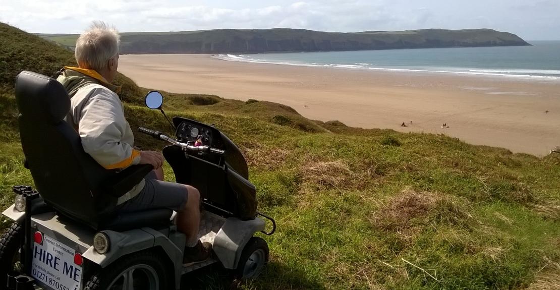 Tramper (All Terrain Mobility Scooter) on Woolacombe Dunes 