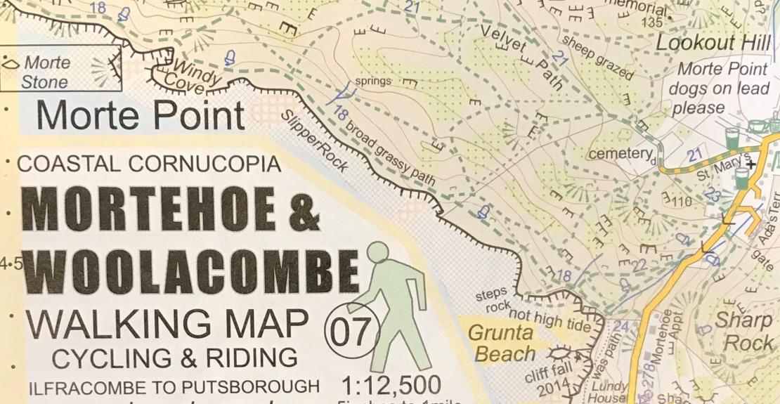 Woolacombe  and Mortehoe Walking and Cycling Map Croyde Cycle Maps