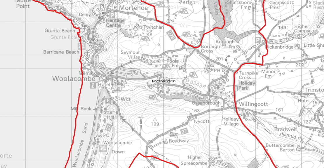 Mortehoe Parish Boundary Map