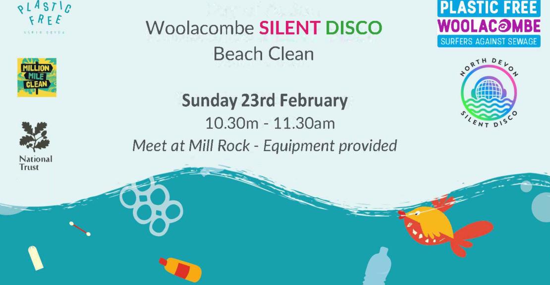 Plastic Free Woolacombe Silent Disco Beach Clean