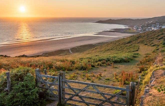 MCJ Photo Art Golden Sunset at Woolacombe Down