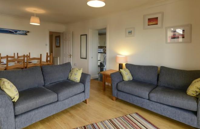 Belle Vue Apartment self-catering sleeping four, close to Woolacombe beaches and village centre, perfect for families