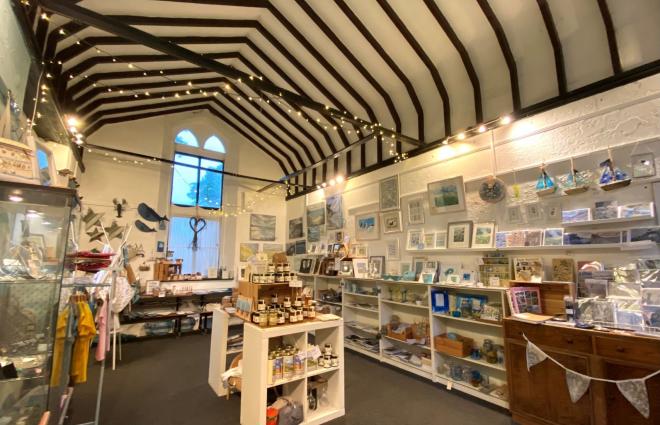 The Old School Room Craft Gallery Lee near Ilfracombe gift shop local crafts freshly ground coffee