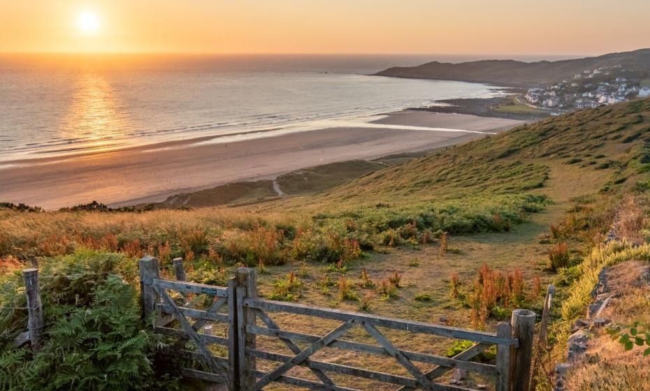 MCJ Photo Art Golden Sunset at Woolacombe Down