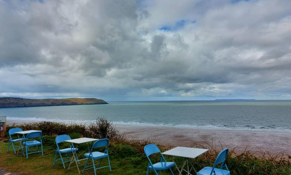 The Porthole Cafe Marine Drive Woolacombe with stunning views of the beach and sea