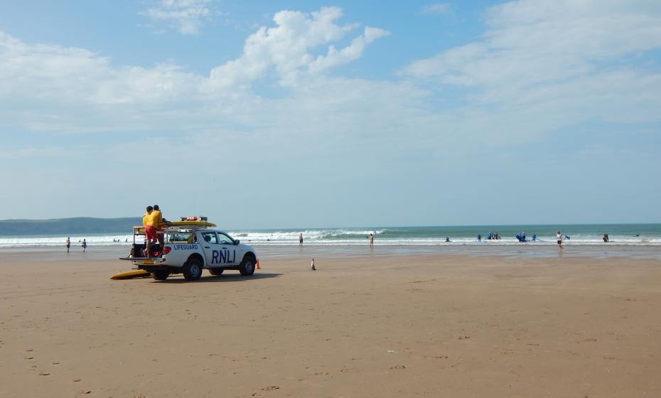 RNLI Lifeguards on Woolacombe Beach