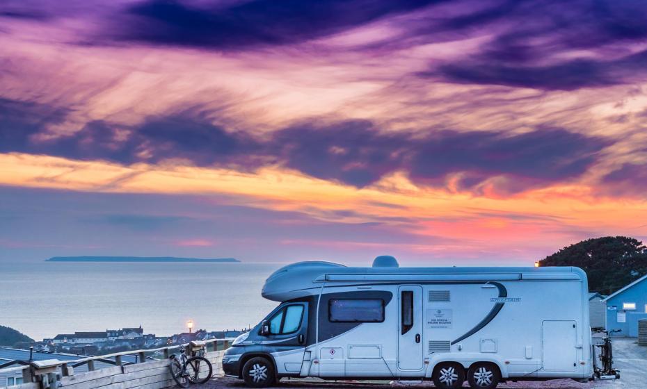 Touring Pitch with sunset views over Woolacombe Beach