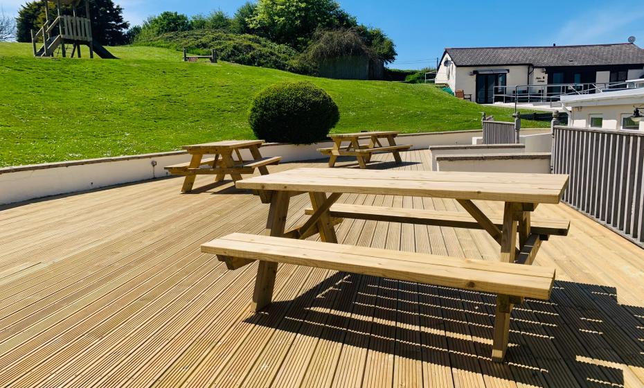 Decking outside the Clubhouse