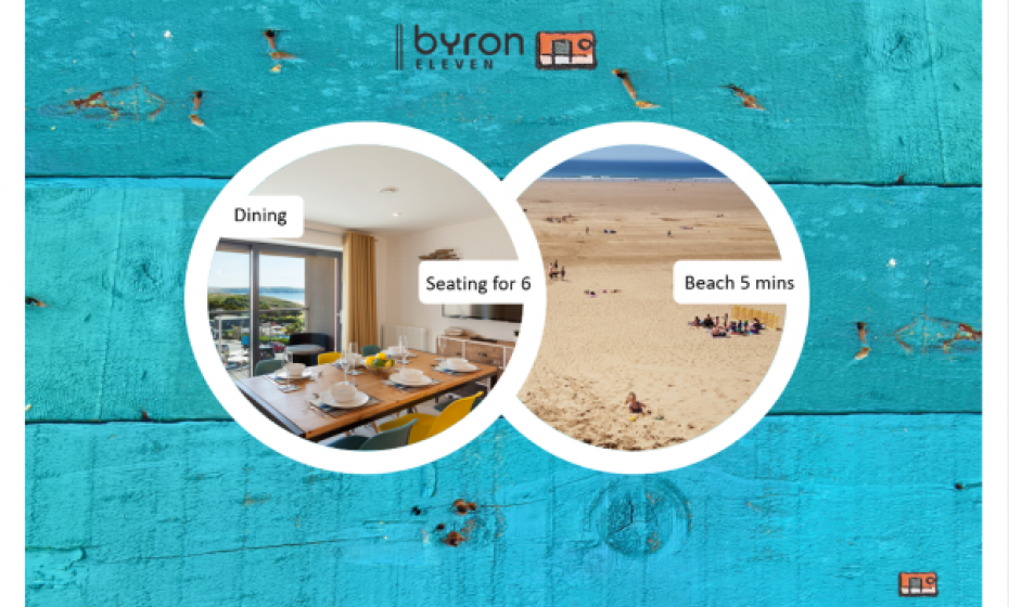 Byron Eleven luxury self catering apartment in Woolacombe close to the beach with sea views