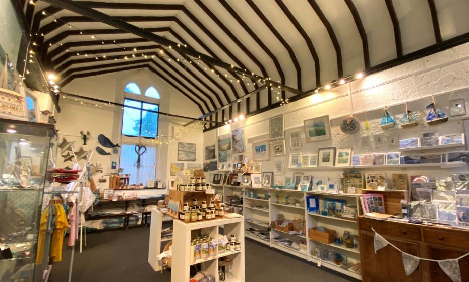 The Old School Room Craft Gallery Lee near Ilfracombe gift shop local crafts freshly ground coffee