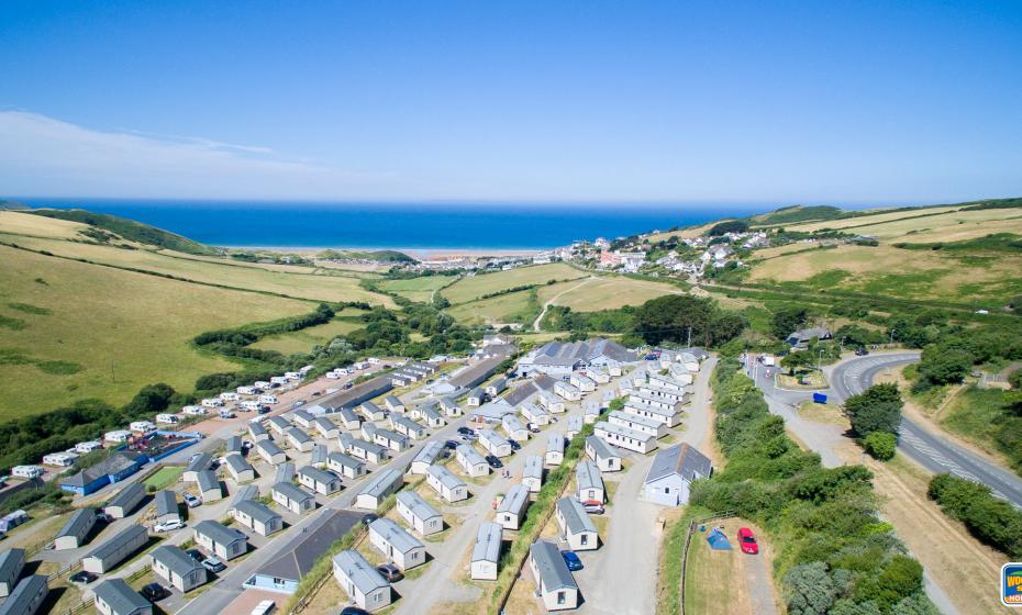 Aerial view of Woolacombe Sands Holiday Park