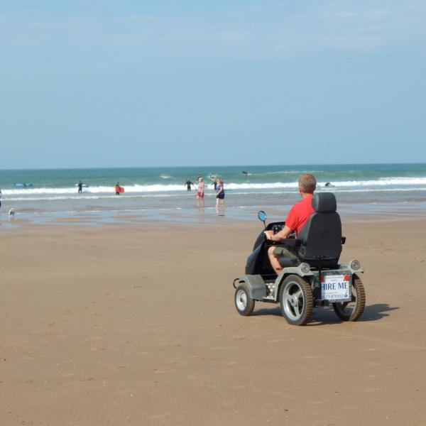 Tramper (All Terrain Mobility Scooter) on Woolacombe Beach 