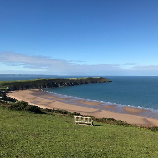 Bench with a View Woolacombe Down to Putsborough Sands