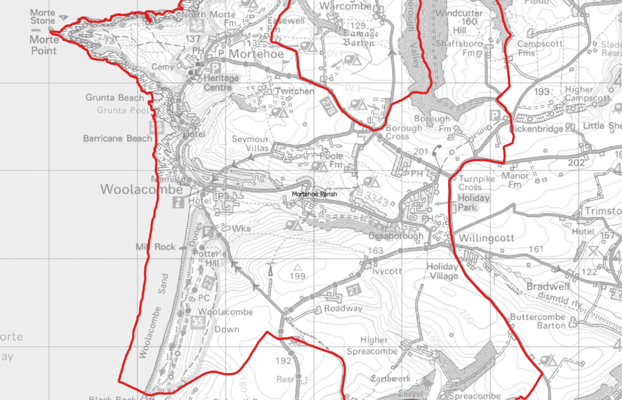 Mortehoe Parish Boundary Map